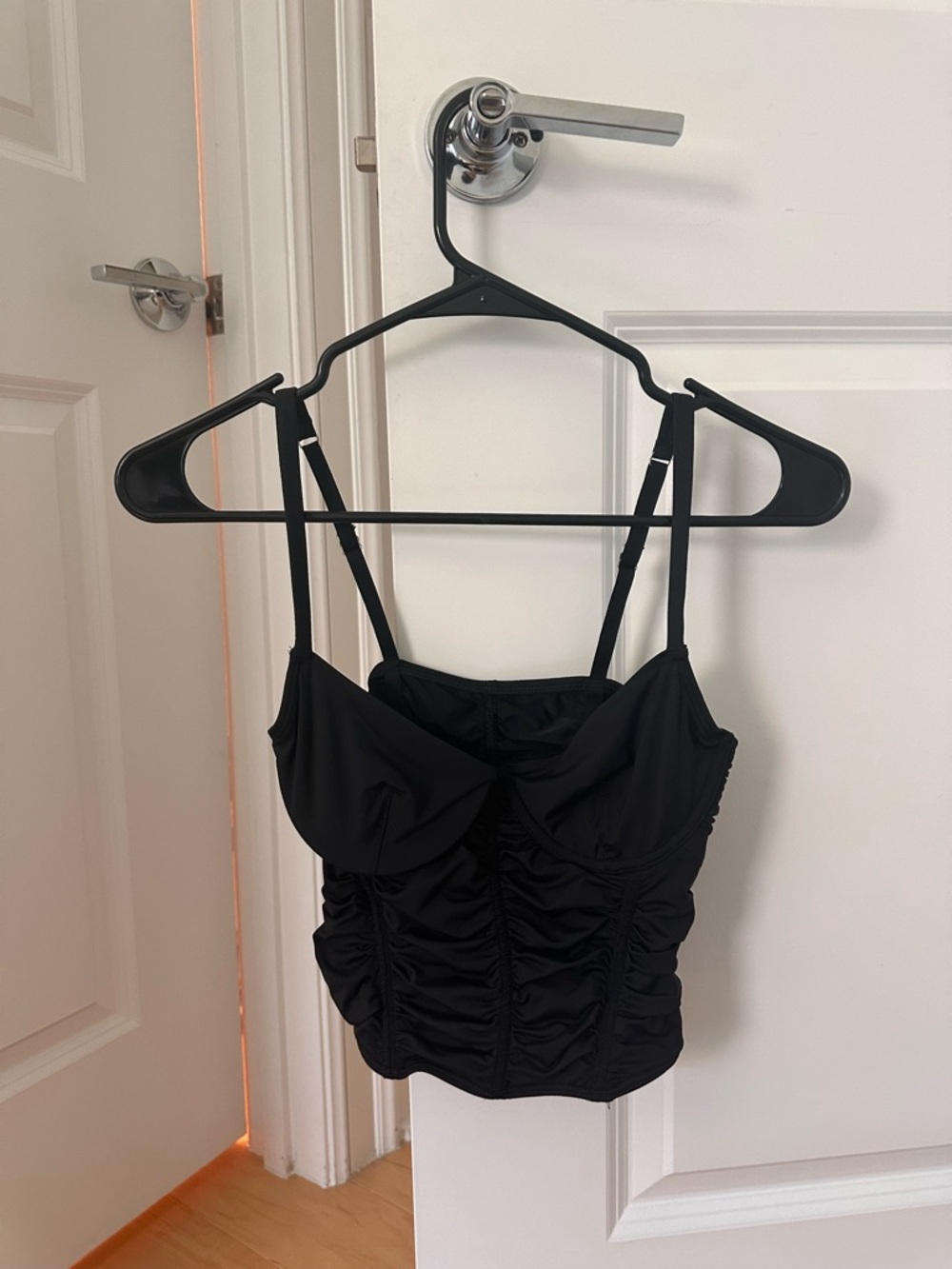 Gilly Hicks Black Ruched Corset Top